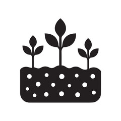 Soil silhouette black and white vector icon