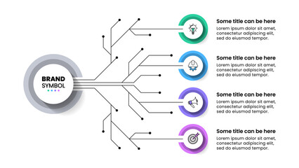 Fototapeta na wymiar Infographics template. Technology concept with circles and 4 steps