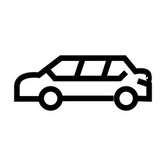 vector illustration of a  limousine car outline icon
