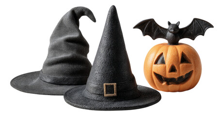 Halloween Props with Witch Hats and Jack-o'-lantern Decoration