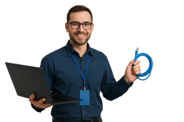 young man with a laptop