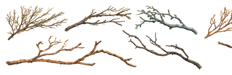 Complex branching patterns of various colors, possibly driftwood or organic material