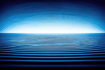 Deep blue water ripples, arched top, subtle light