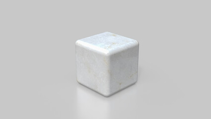 The White Marble cube for Abstract Background concept 3d Rendering.