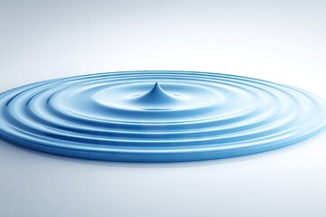 Light blue liquid drop impact, concentric ripples