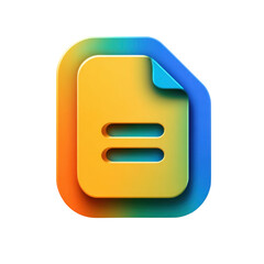 Colorful abstract file document icon representing digital file management for stock photo applications and creative design projects