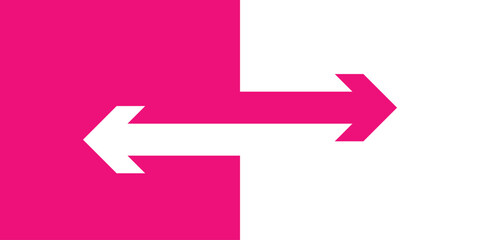 Dual Arrow Decision Concept – Green and White Arrows Representing Choice and Direction in Flat Vector Style.