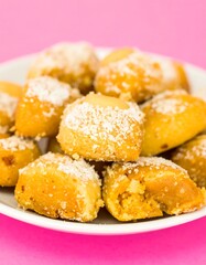 Stacked cookies on a plate