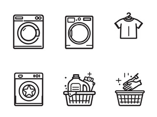 laundry icon line art illustration