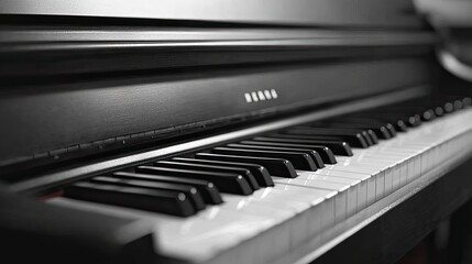 Naklejka premium Close-up of piano keys in a music store