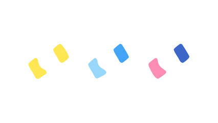 Colorful abstract shapes on a white background yellow