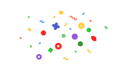 Colorful abstract shapes scattered playful