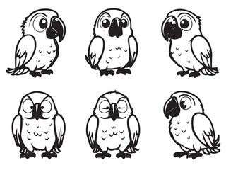 Macaw line art illustration