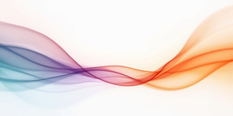 Naklejka premium Abstract vector art with a colorful smoke-like wave flowing through a smooth and energetic pink, purple, and blue pattern on a dark background