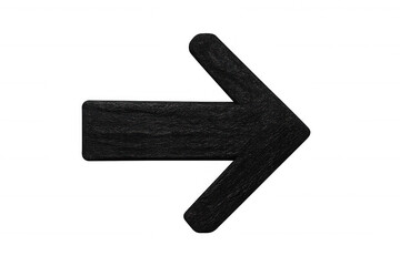 Fototapeta premium 3d rendering of a black stone arrow pointing to the right on a transparent background, ideal for indicating direction or progress
