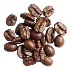 Obraz premium Close-up of roasted coffee beans clustered together