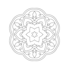 hand drawn simple Mandala coloring pages for kids