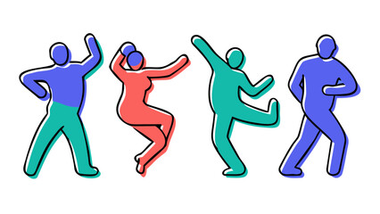 Diverse dancers in motion dancing movement