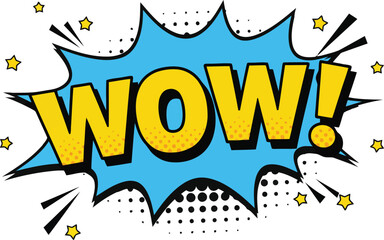 Comic book wow speech bubble excitement surprise