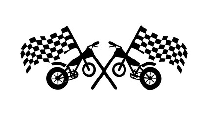 Dual Motorcycle Racing Flags Badge motorcycles checkered flag © RABBY MIA
