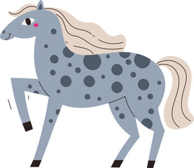 Spotted Horse with Flowing Mane