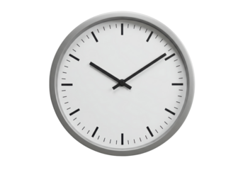 Isolated timepiece indicating ten minutes to two, perfect for deadline themes in design