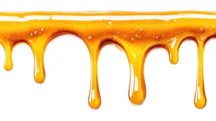 Golden honey drips elegantly, showcasing a sweet and delicious, smooth texture.