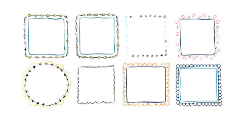 Pastel Doodle Frames borders doodles