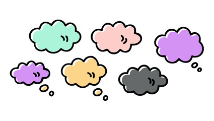 Pastel speech bubbles with quotation marks pastel colors