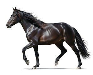 Fototapeta premium black horse isolated on white