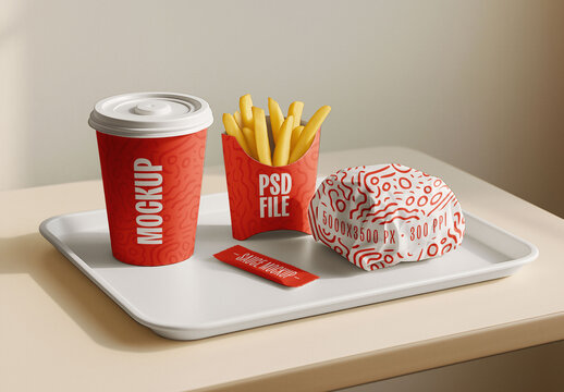 Fast Food Branding Mockup for Food and Beverage Branding and Packaging Design