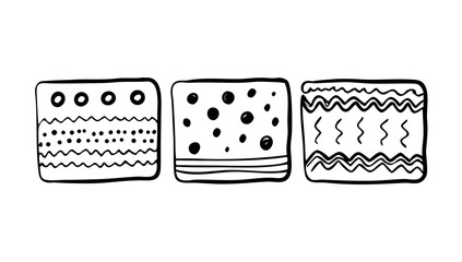 Three Rectangular Panels with Doodles doodle art doodle patterns