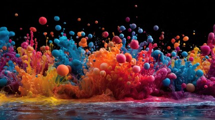 Abstract explosion of vibrant colors