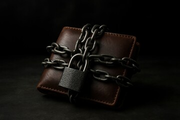 Wallet Wrapped in Chains with Padlock