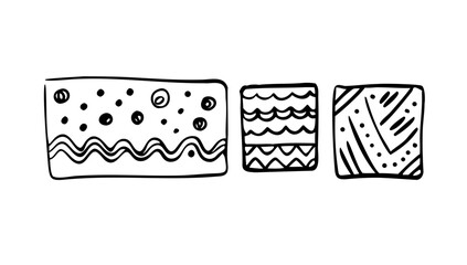 Zigzag Bordered Rectangular Doodle decorative