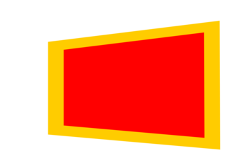 Red rectangle with yellow border design element for banner, label, highlight, frame, and presentation background