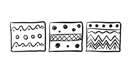 Zigzag Bordered Rectangular Doodle rectangle pattern