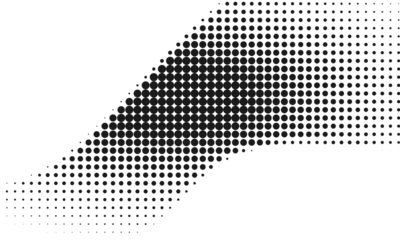 Black halftone gradient dots abstract texture for retro pop art, modern background, comic style overlay, and graphic decoration