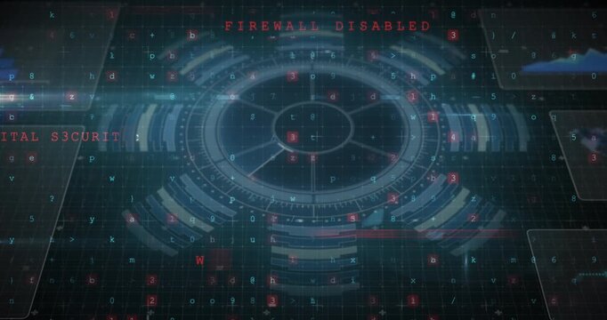 Animation of data processing over grid on black background - Powered by Adobe