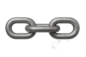 Obraz premium Close-up metal chain links interlocking, showing strength and security, connecting tightly against transparent background