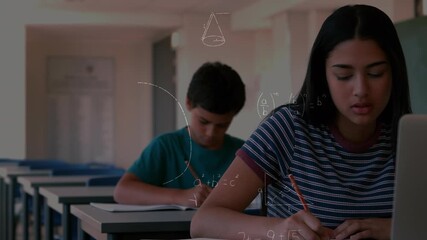 Animation of network of connections over students using computers in students - Powered by Adobe