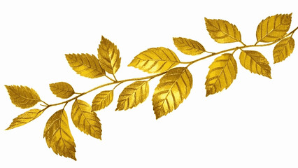 Autumn's Golden Bough Golden leaf branch isolated watercolor vector illustration svg © Arun168