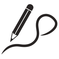 Pencil Drawing Line Icon Representing Artistic Creativity