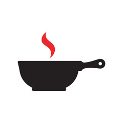 Minimal black pot and ladle design for modern food branding