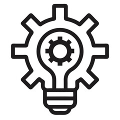 Lightbulb with Gear Symbolizing Innovation and Engineering