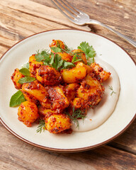 Potatoes with yogurt and herbs