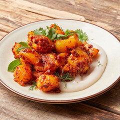 Potatoes with yogurt and herbs