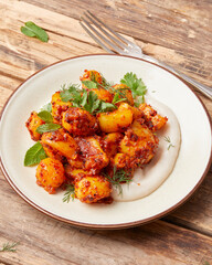 Potatoes with yogurt and herbs