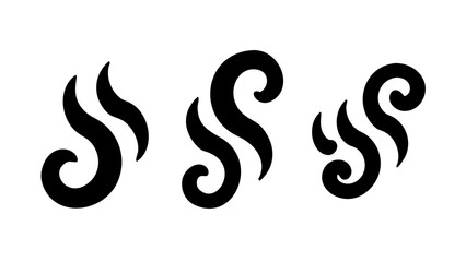 Abstract Black Steam Swirls smoke