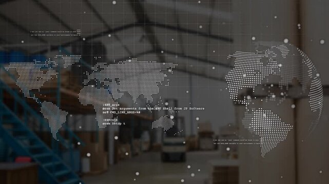 Animation of data processing on digital interface over woman running on sports track - Powered by Adobe